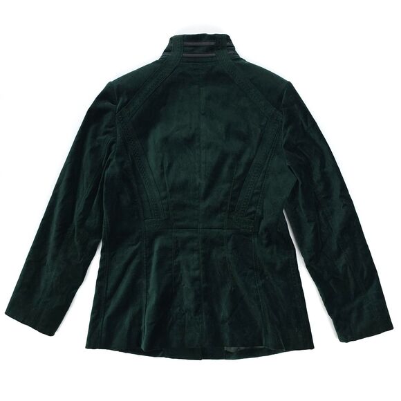 ELIE TAHARI Velvet Leather Military Jacket Boho French Girl Old Money Academia - Picture 9 of 12